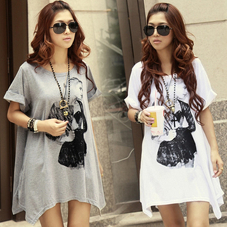 2014新款<em>夏装女</em>衣服<em>韩版</em>大码打底衫宽松长款