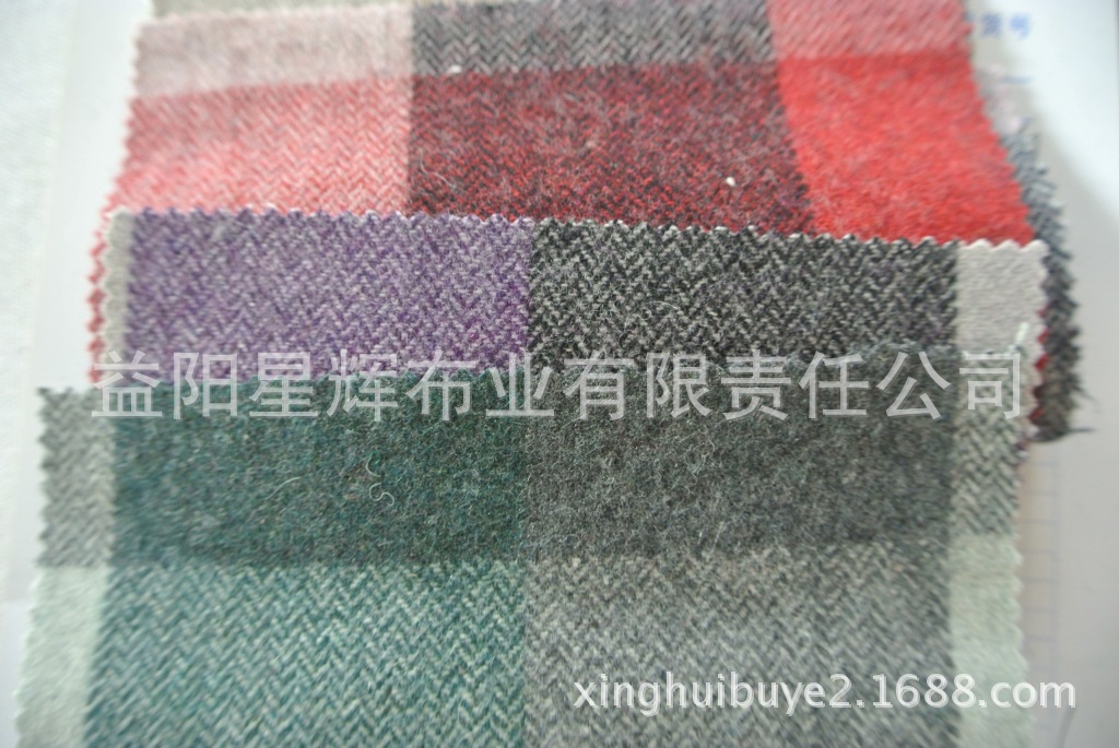 50毛大格子顺毛呢服装面料,YN188