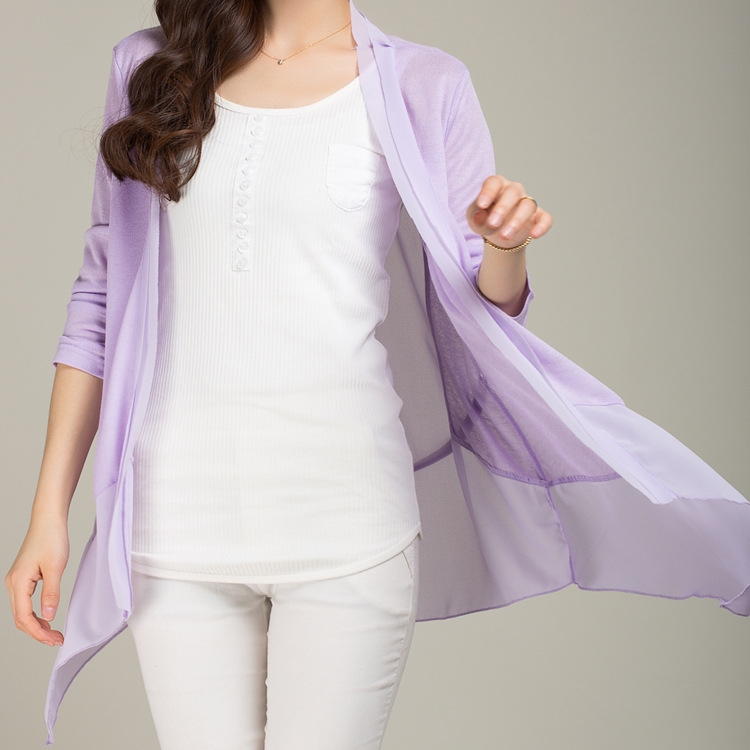 2014新款夏装宽松<em>中长</em>糖果多色无扣披肩防晒