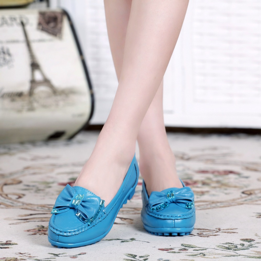 4春季新款韩版英伦头层真皮温州<em>女鞋豆豆鞋</em>舒