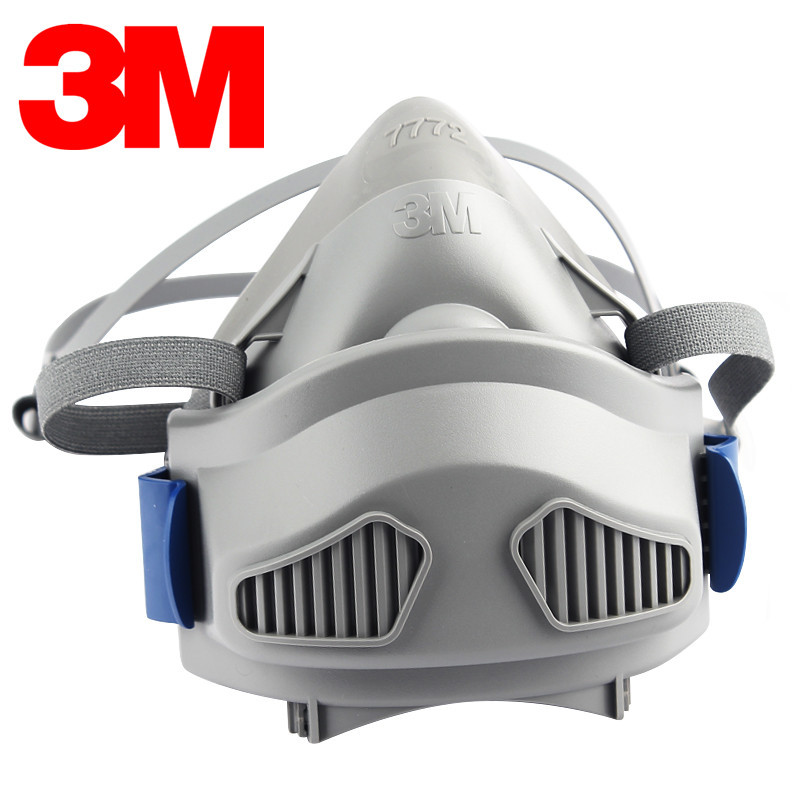 正品3M7772硅胶舒适,防工业粉尘面具,口罩,矿工,水泥,打磨,专用