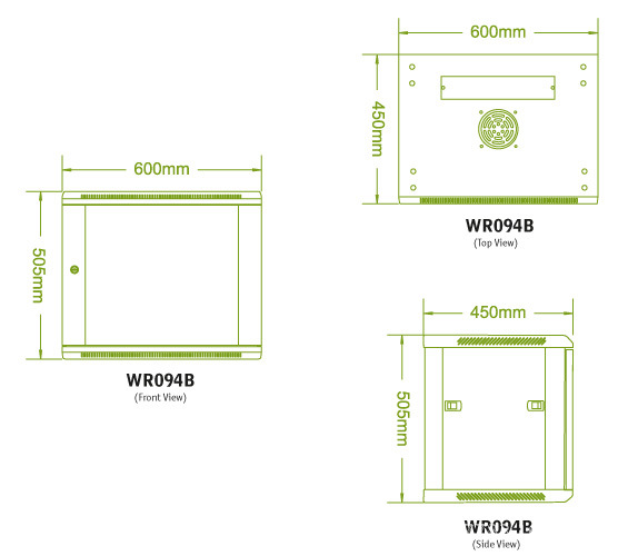 网络机柜-厂家直销 WR094B豪华型 9U 0.45米