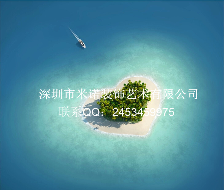 浪漫爱琴海壁纸 ***墙纸壁画 爱心岛屿自然风景画 马尔代夫