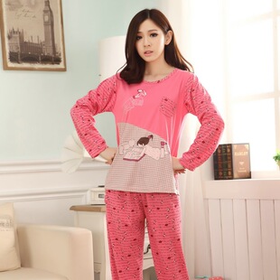 <em>睡衣</em>、家居服-长袖<em>睡衣</em>批发 <em>女士</em>棉质<em>春秋</em>卡通