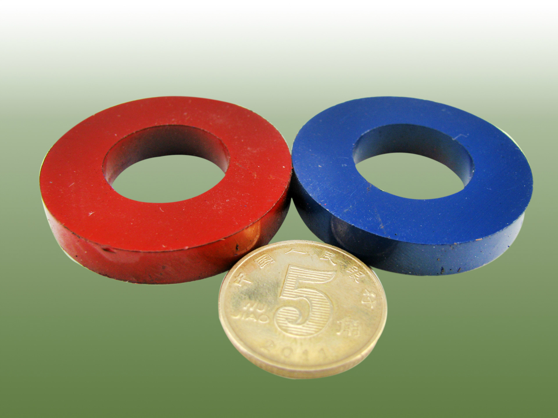 圆形磁铁 一对 环形磁铁 幼儿园小学教学学生益智玩具 实验器材