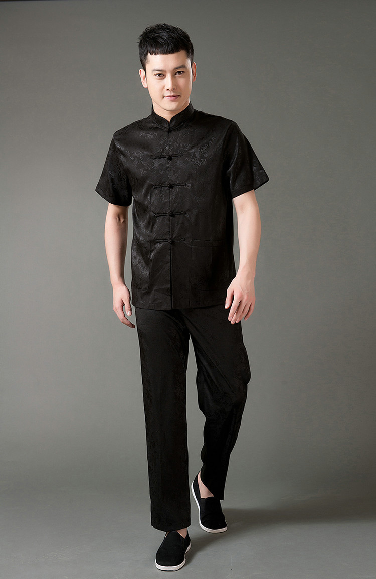 Silver armor Tang is short-sleeved and older Chinese men and men's summer Chinese Embroidery long trousers Kit Han-male black 185 pictures, price, brand platters! Elections are good character, the national distribution, so why buy now enjoy more preferential! Health