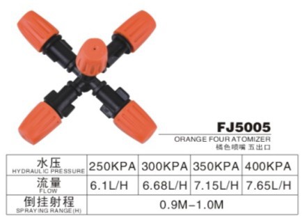 五出口红嘴雾化喷头