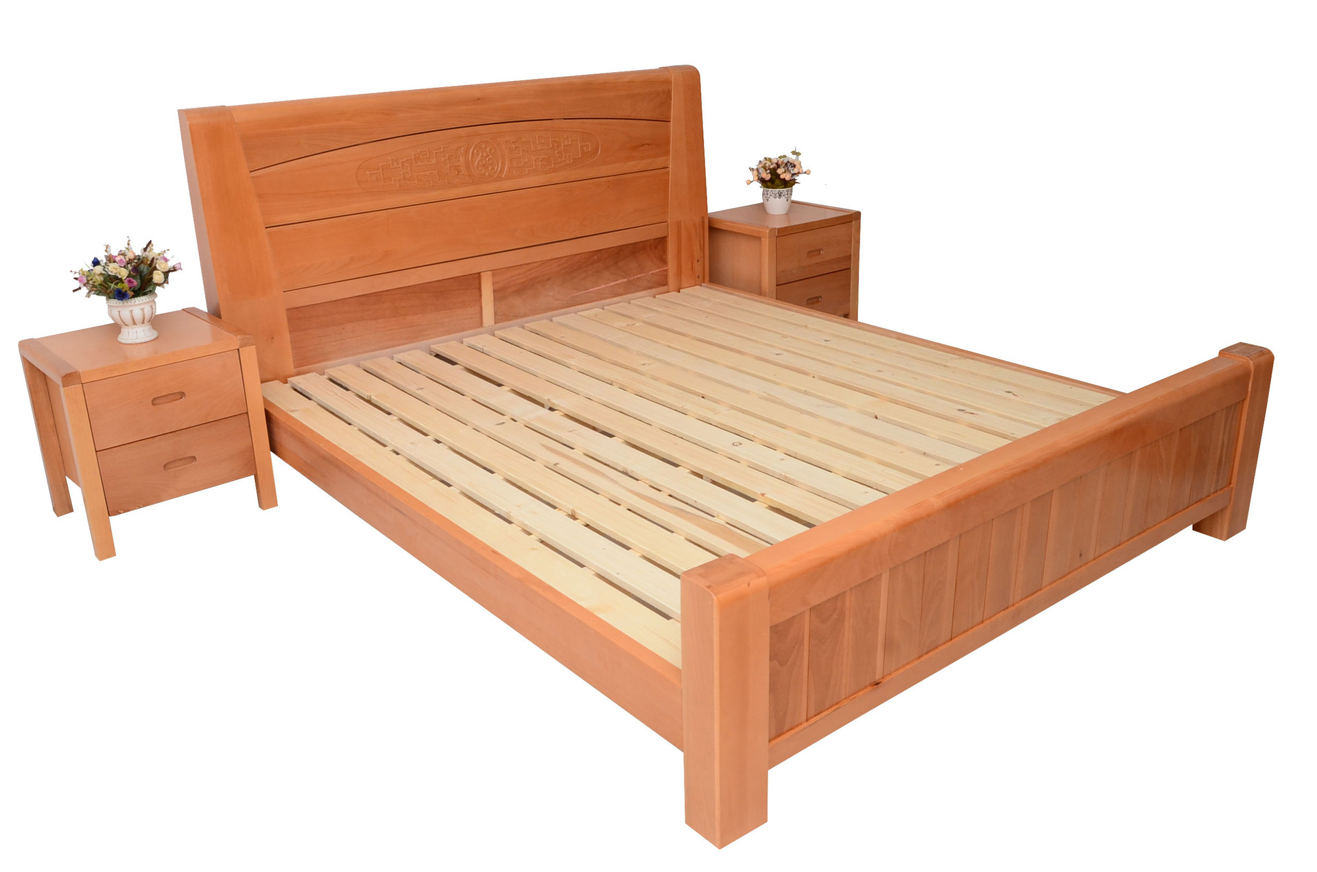 床类-怡梦居家具批发 实木家具 简约双人床 可