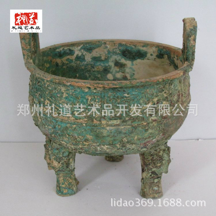 高仿青铜器干坑碳化红斑绿绣