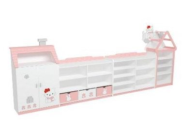柜类-幼儿园家具Hello Kitty玩具柜收纳柜拆装式