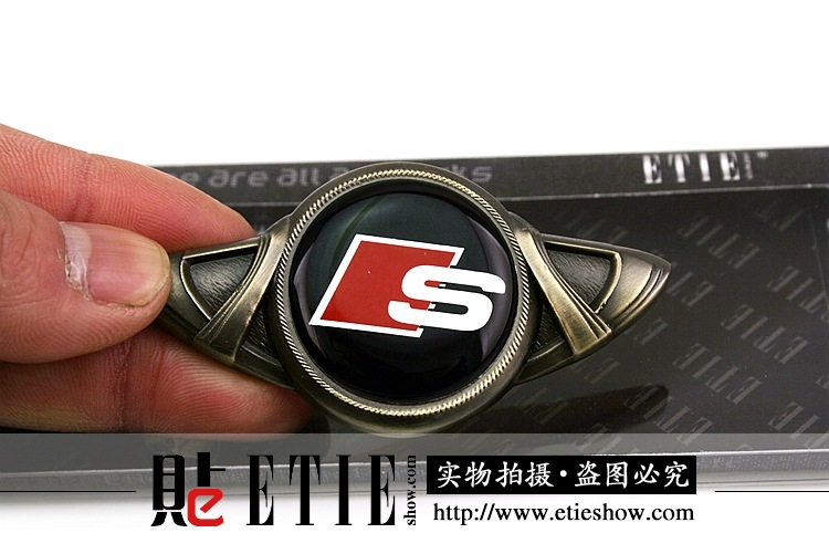 汽车用品批发供应 奥迪s改装标翅膀个性锌合金车标 金属车标贴图片_24