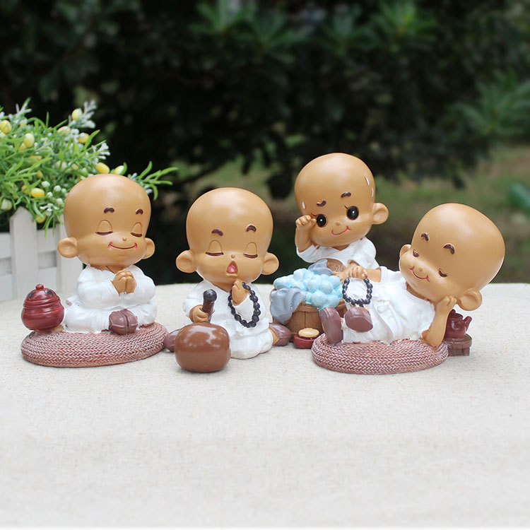 超萌少林寺开心小和尚 树脂居家摆件 个性礼品