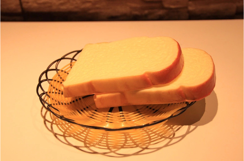 高档仿真吐司片 仿真面包蛋糕PU材料 假面包大片吐司片-1