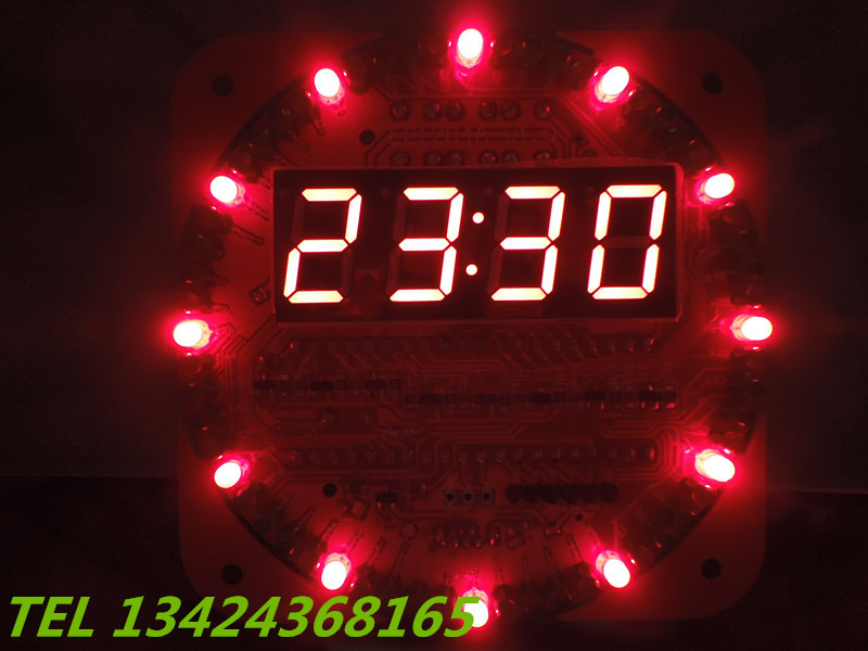 DIY电子钟套件51单片机实用学习板显示时间日
