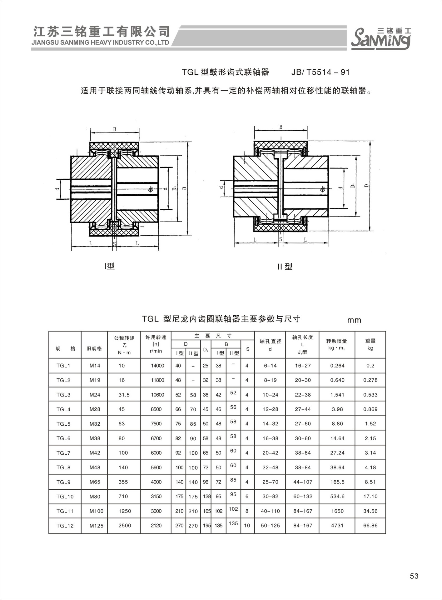 tgl型鼓形齿尼龙齿圈联轴器有以下三种结构型式 联系人:夏紫怡 手