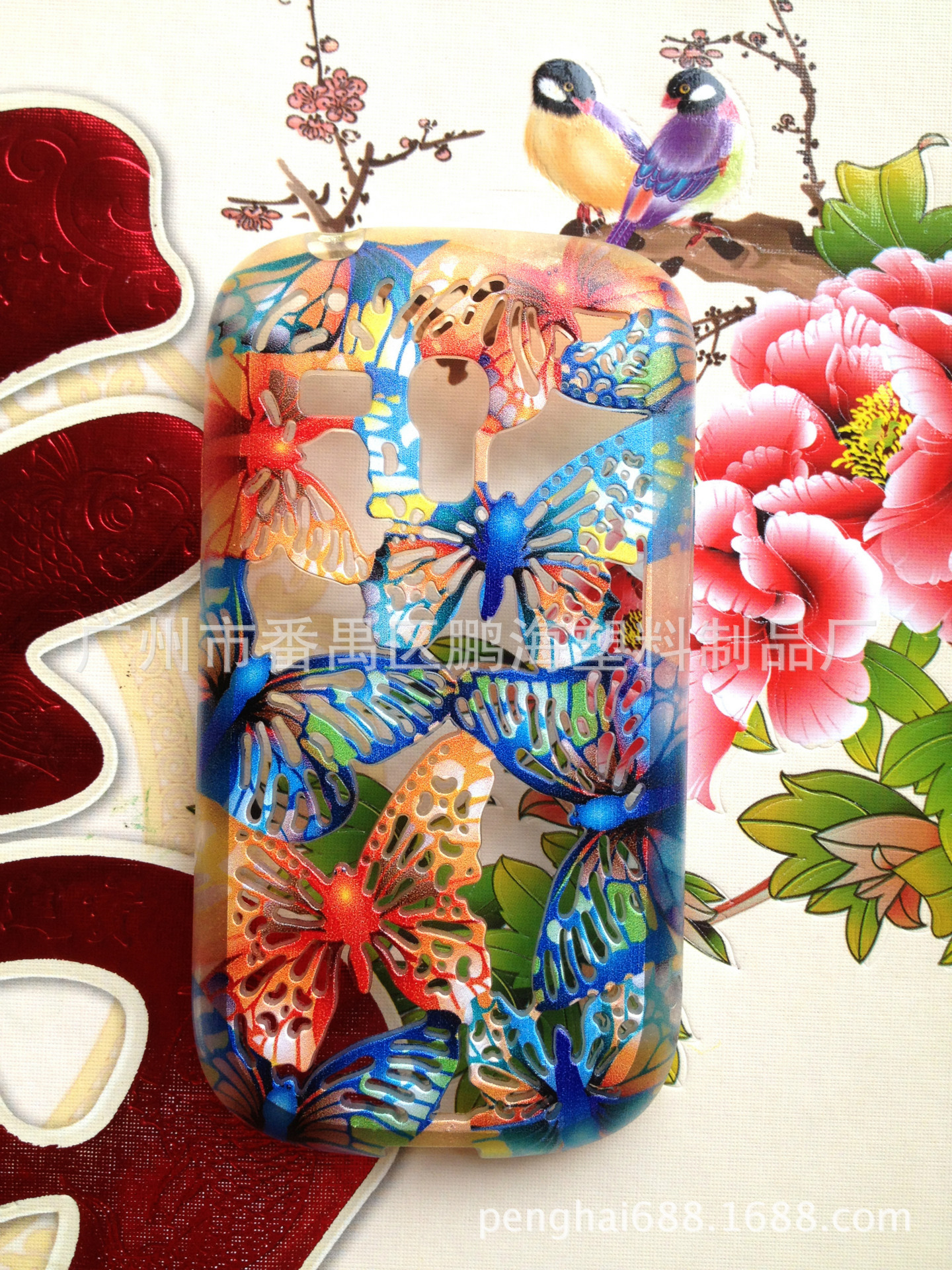 TPU三星8190镂空蝴蝶手机壳彩绘厂家