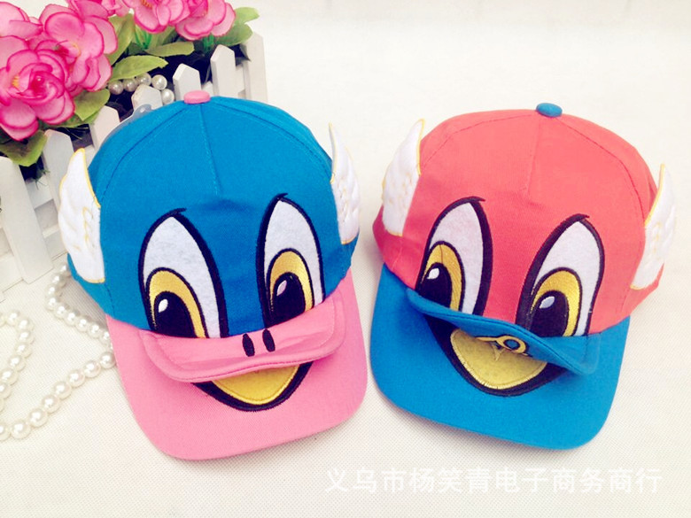 批发采购帽子-韩版儿童棒球帽可爱小鸭子翅膀