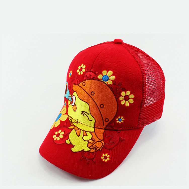 户外运动休闲男童遮阳网帽 卡通人物花朵宝宝太阳帽 可爱儿童帽子
