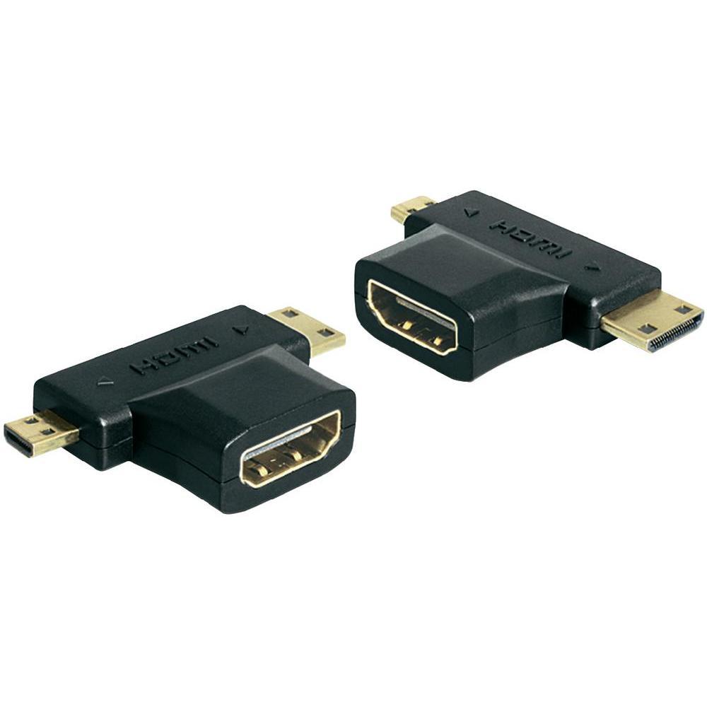 micro hdmi,micro hdmi转hdmi 4母转micro hdmi 迷你mini hdmi二合一 手机平板转接头