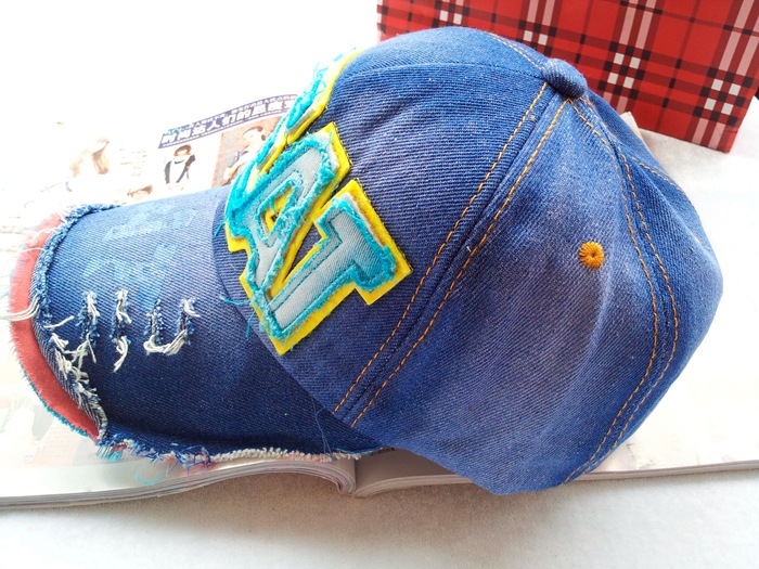 发采购帽子- 磨白做旧牛仔帽子 女 韩版潮帽 BE