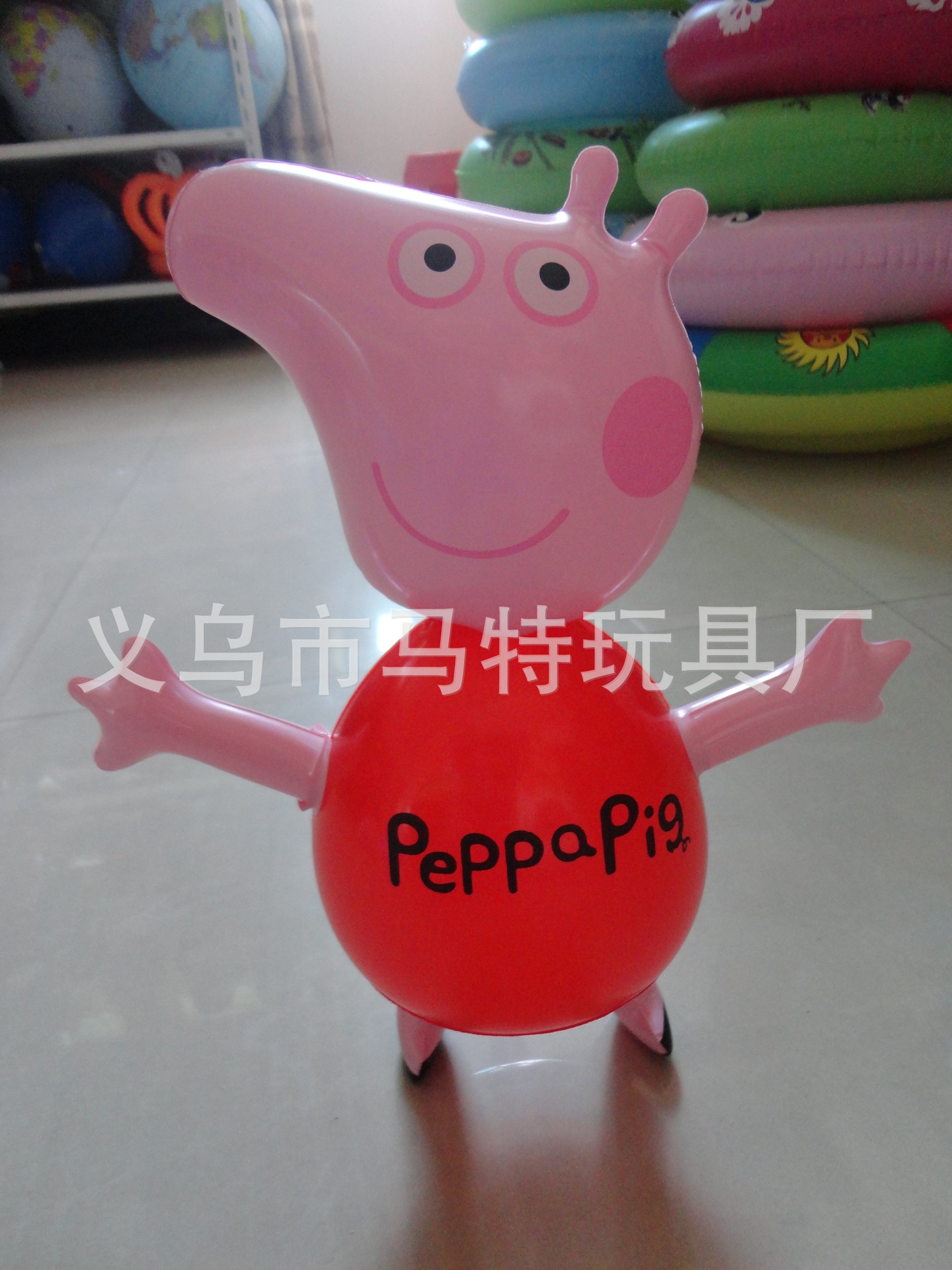 新款充气猪小妹 充气玩具粉红猪小妹系列 peppa pig 粉红小猪40cm