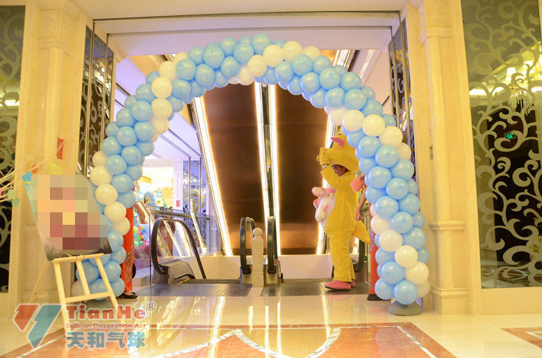小宝宝1岁生日---天和气球装饰 图片