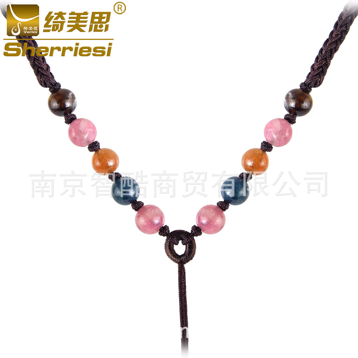 DIY 天然碧玺项链 玉佩水晶吊坠挂绳 手工女款