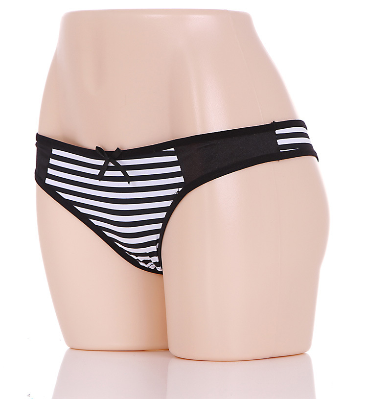 高档蝴蝶结全棉泳布<em>女丁字内裤批发</em> 女式T裤 