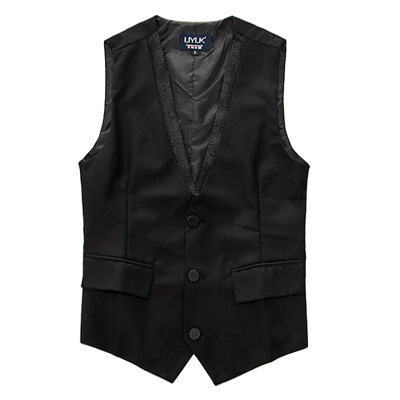 UYUK 奢华气质 <em>男士</em>修身<em>马甲</em> 男 <em>编织</em>色丁饰 图