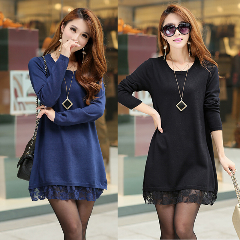 2014初春新款 女式中<em>长款毛衣女</em> 韩版<em>宽松</em>羊毛