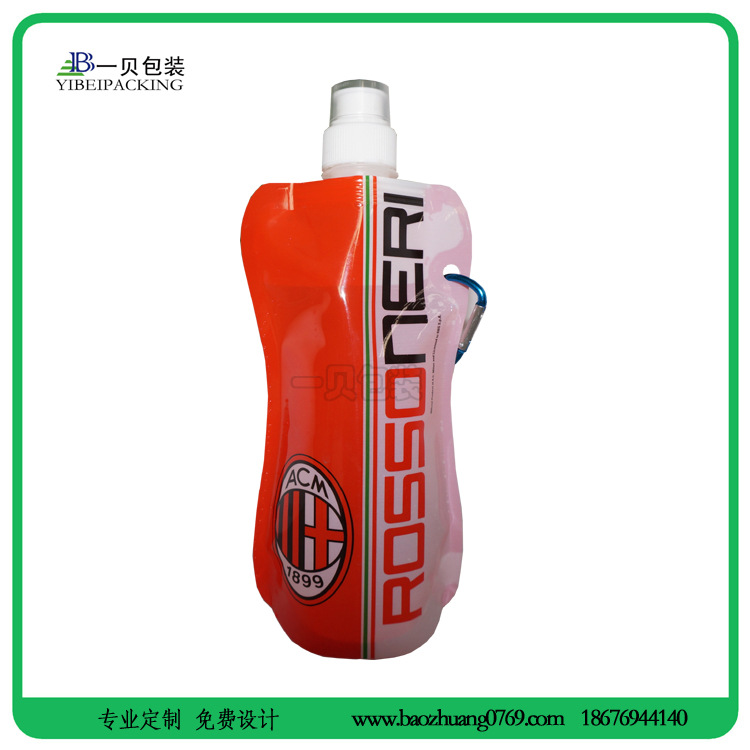 【迪士尼认证】定制带挂勾吸嘴袋,推拉式吸嘴袋,可折叠式登山水袋
