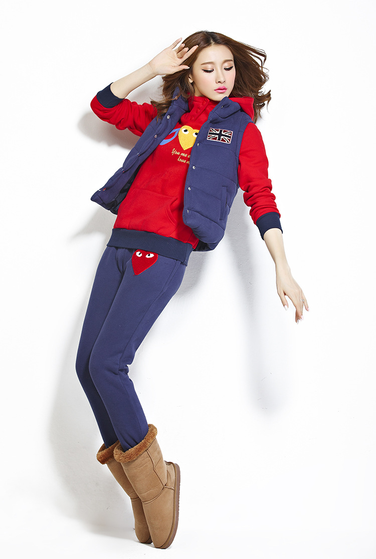 <em>秋装</em>新款<em>女卫衣</em>上衣+运动裤<em>三件套</em>加厚女式休