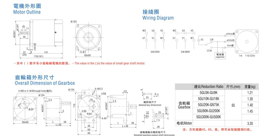 供应zpg流水线用120w交流调速电机