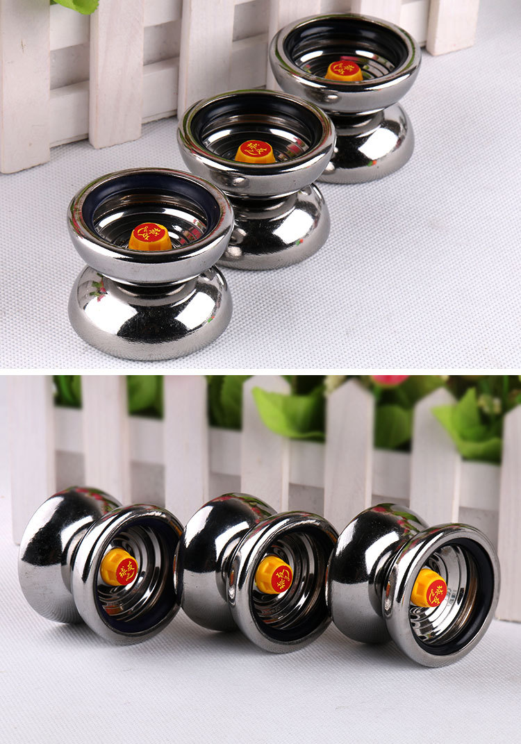 益智玩具 合金银色高档悠悠球 金属单轴承溜溜球 精致yoyo球批发