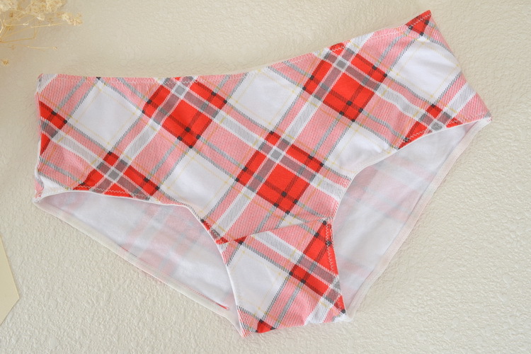 <em>女士</em>内裤-立果 外贸出口日单原单全棉印花格子