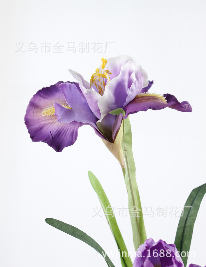 新款 厂家直销三头爱丽丝鸢尾花 仿真花人造花图片_7