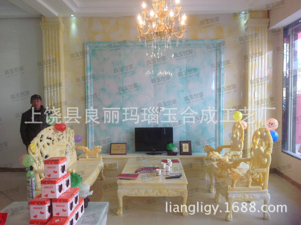 新产品招商代理合作 装饰用玉石背景墙 小本创