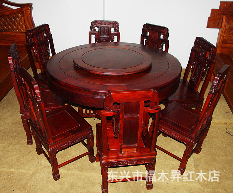 花枝圆台餐桌九件套-1(2)