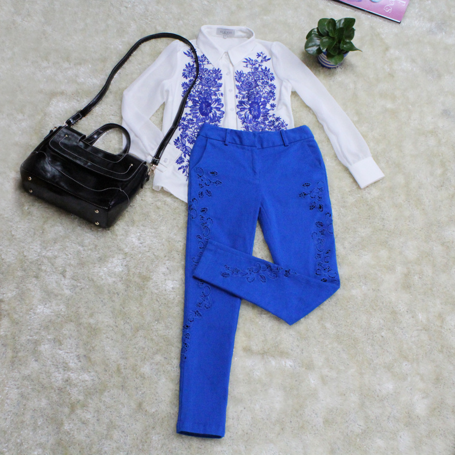 2014欧美大牌GOLEVI<em>春季女装休闲裤</em> 图片_高