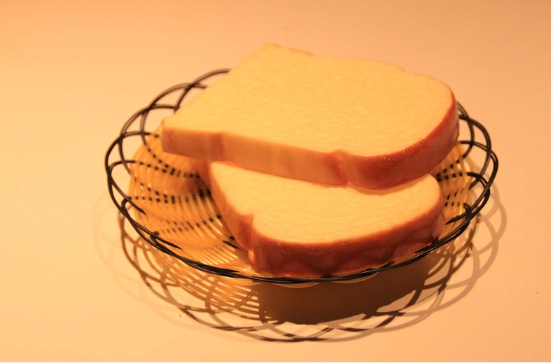 高档仿真吐司片 仿真面包蛋糕PU材料 假面包大片吐司片