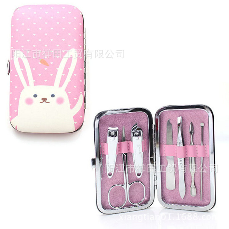 时尚粉红色小白兔7件套 (3)