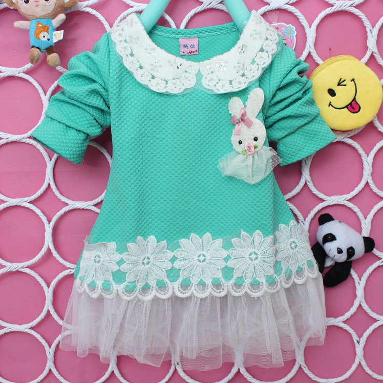 招代理儿童装女童长袖休闲裙2014春季新款衣