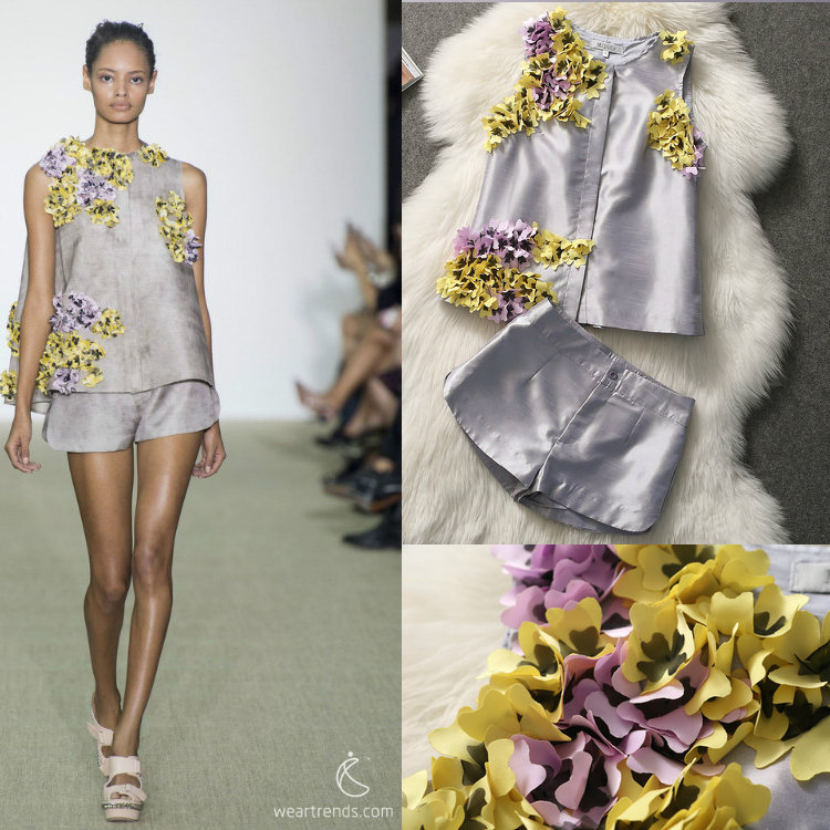 2014<em>欧美</em>走秀贴花<em>套装短裤</em> 图片_高清大图 - 阿