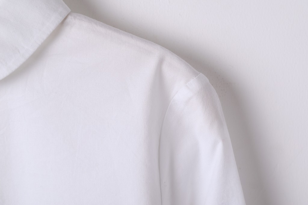 复古小圆领白衬衫