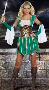 情趣内衣-万圣节服装 女款战士服 绿色精灵装