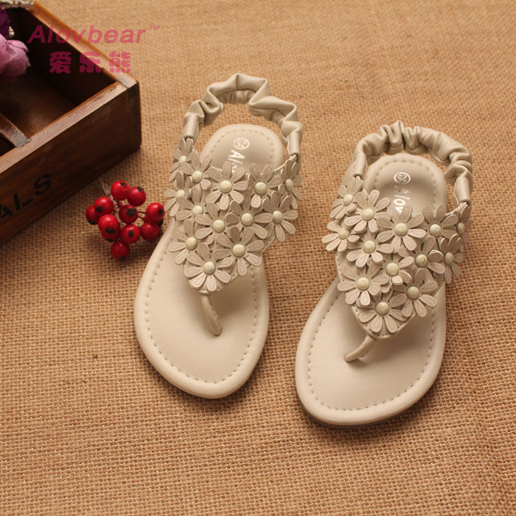 儿童凉鞋批发直销 2014新款童凉鞋 韩版公主凉鞋女中大童花朵鞋