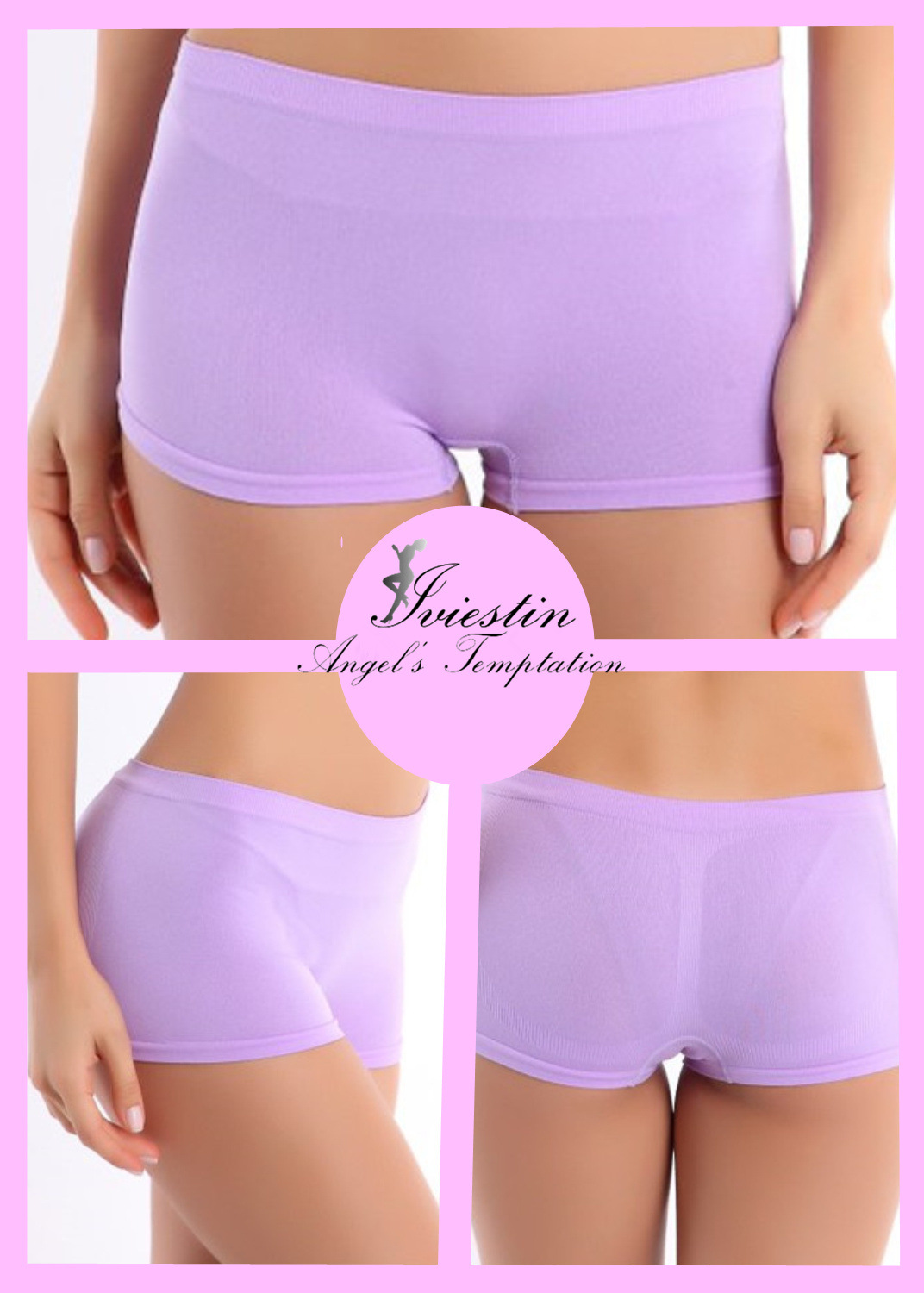 Women Seamless Basic Plain High Waist Yoga Tight Boxer Pants Briefs