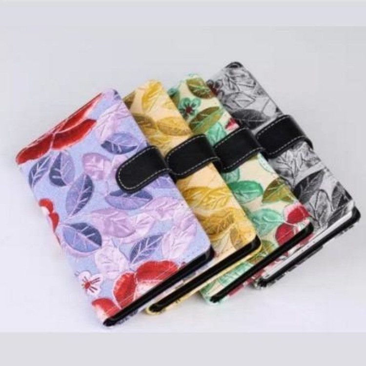 索尼Z3手机皮套 SONY Z3花布纹皮套 侧翻支架