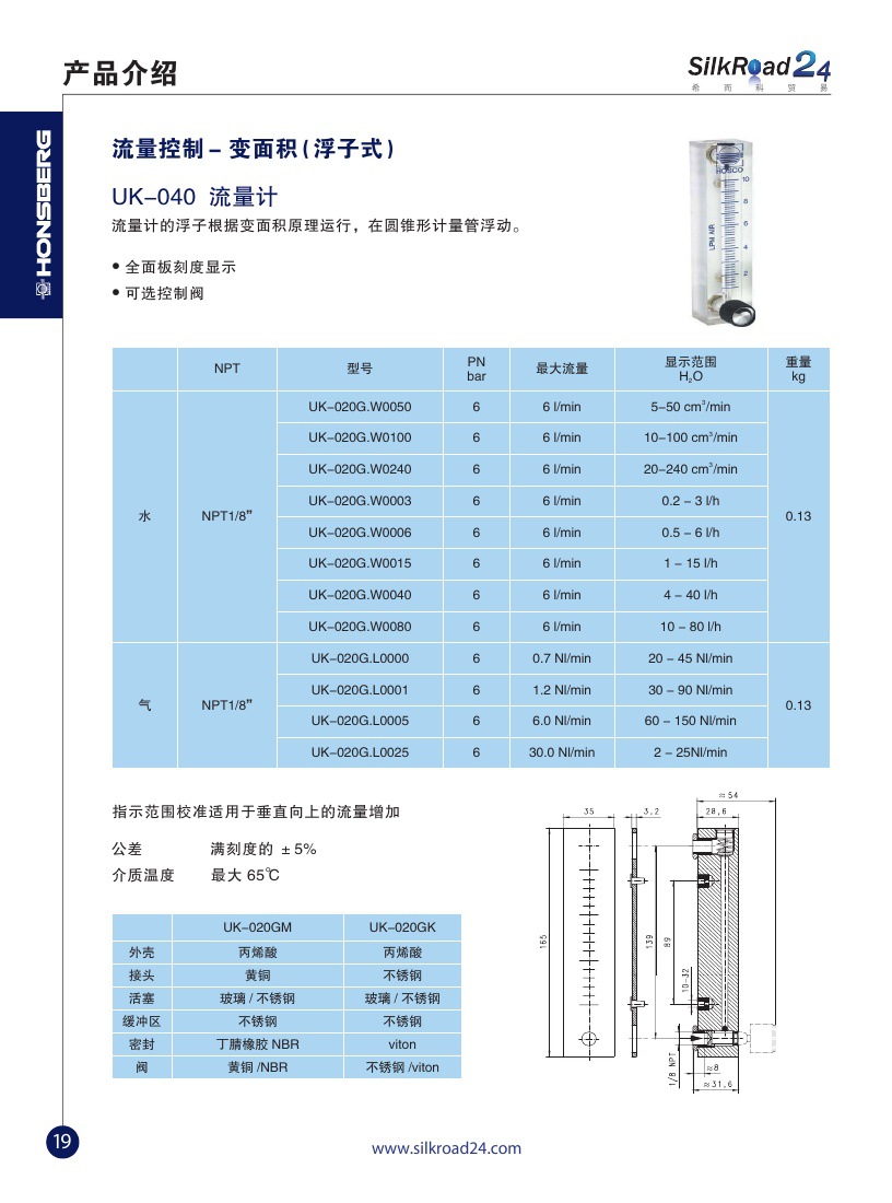 20,honsberg产品介绍,浮子式 UK系列