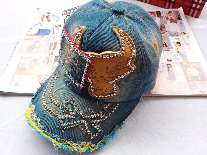 发采购帽子- 磨白做旧牛仔帽子 女 韩版潮帽 水